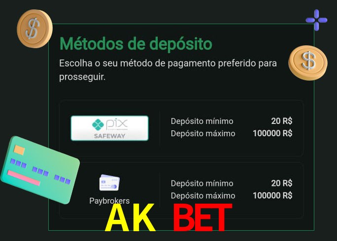 O cassino AK BET oferece uma grande variedade de métodos de pagamento
